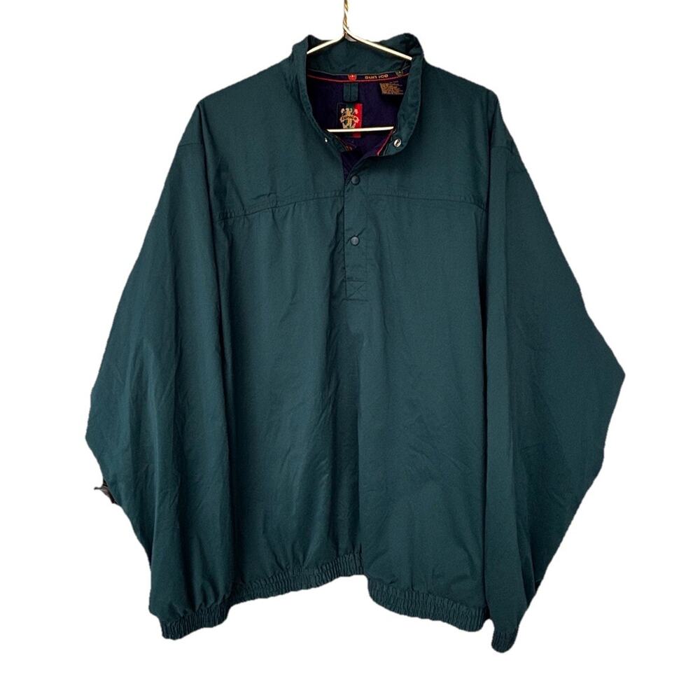 Vintage Sunice Windbreaker Jacket Mens Golf Button up nylon Green 50520 XL